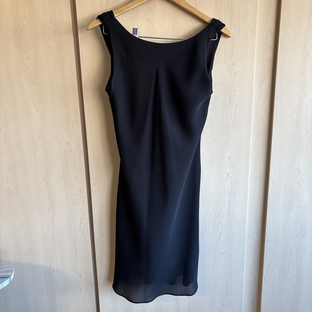 Alyn Paige Black Sleeveless Draped Scoop Back Lined Cocktail Dress Womens Sz 5/6